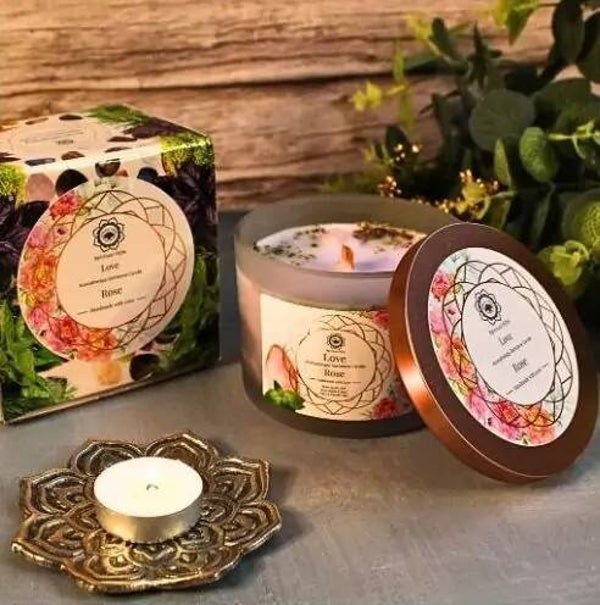 Green Tree Gemstone Candle - Love.