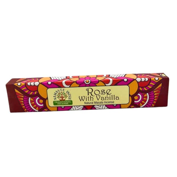 Natural Namasté Mandala Masala Incense – Rose with Vanilla.
