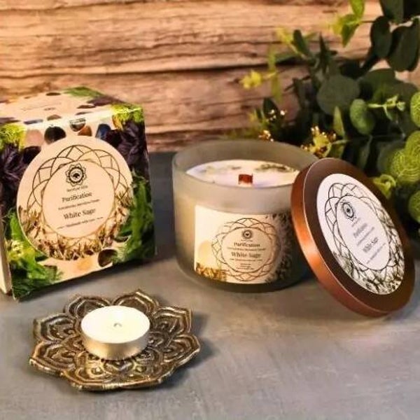 Green Tree Gemstone Candle - Purification.