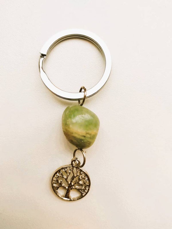 Sleutelhanger - Groene Aventurijn & Levensboom.