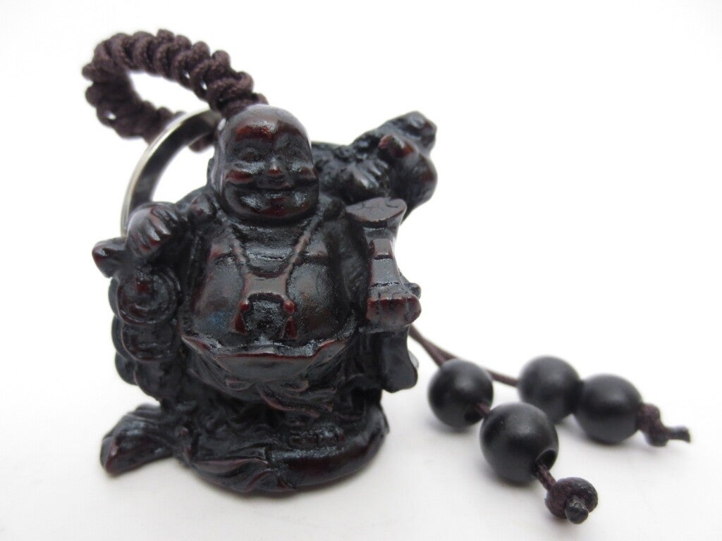Sleutelhanger - Lucky Buddha 2. (rozenhout)