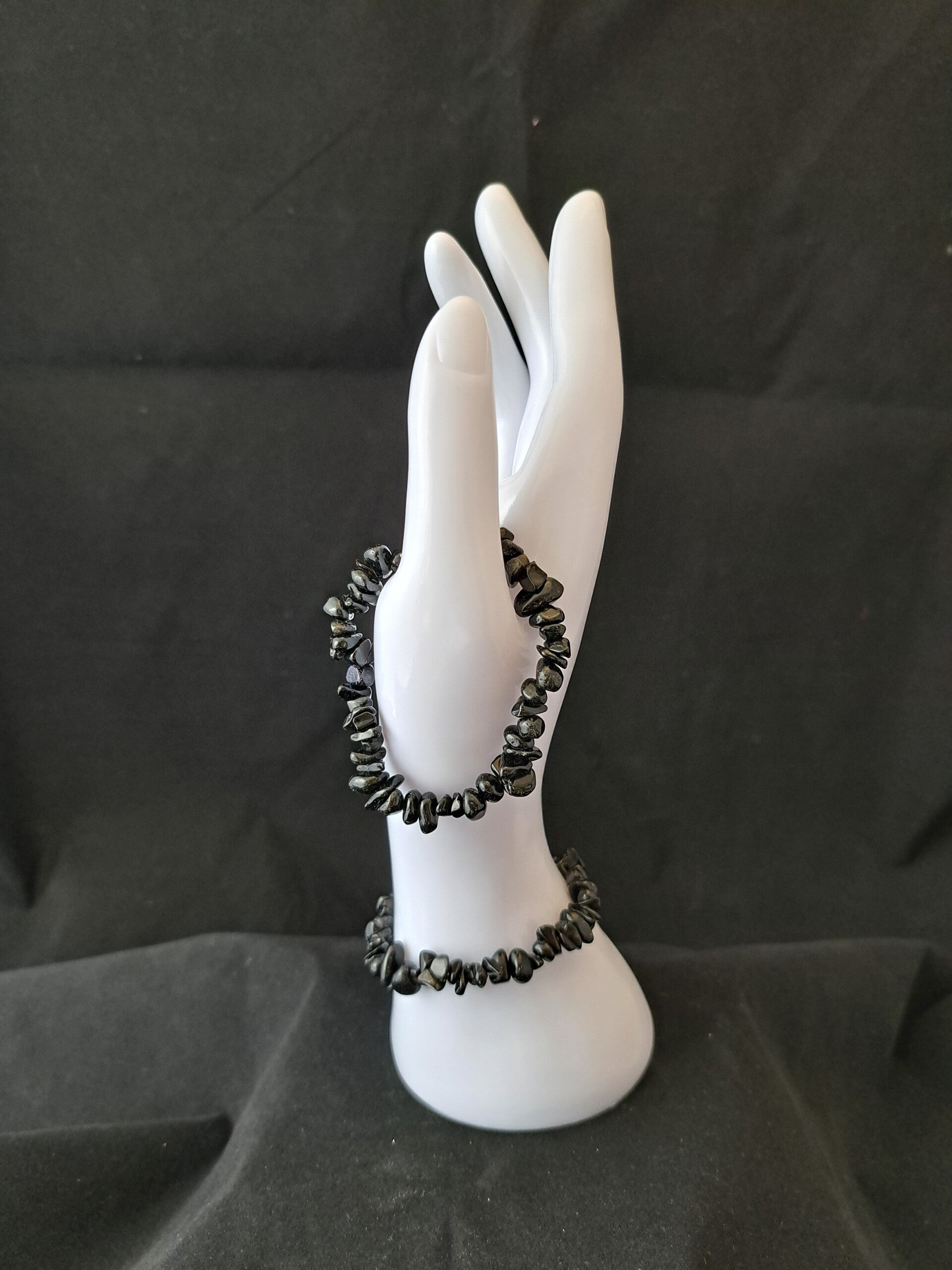 Splitarmband - Zwarte Agaat.