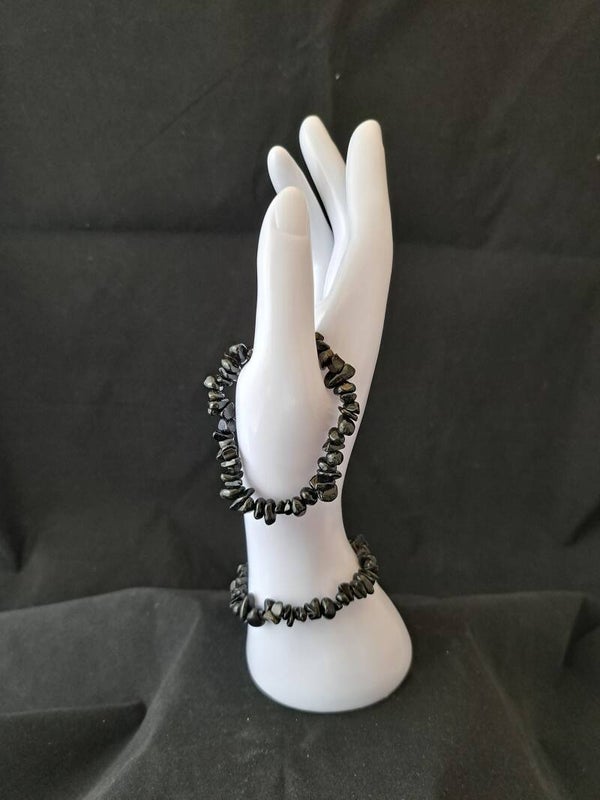 Splitarmband - Zwarte Agaat.