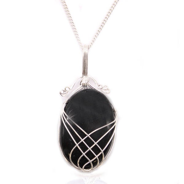 Edelsteen Ketting Swirl - Zwarte Onyx.