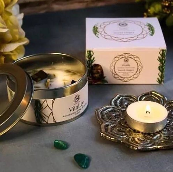Green Tree Gemstone Candle - Vitality.