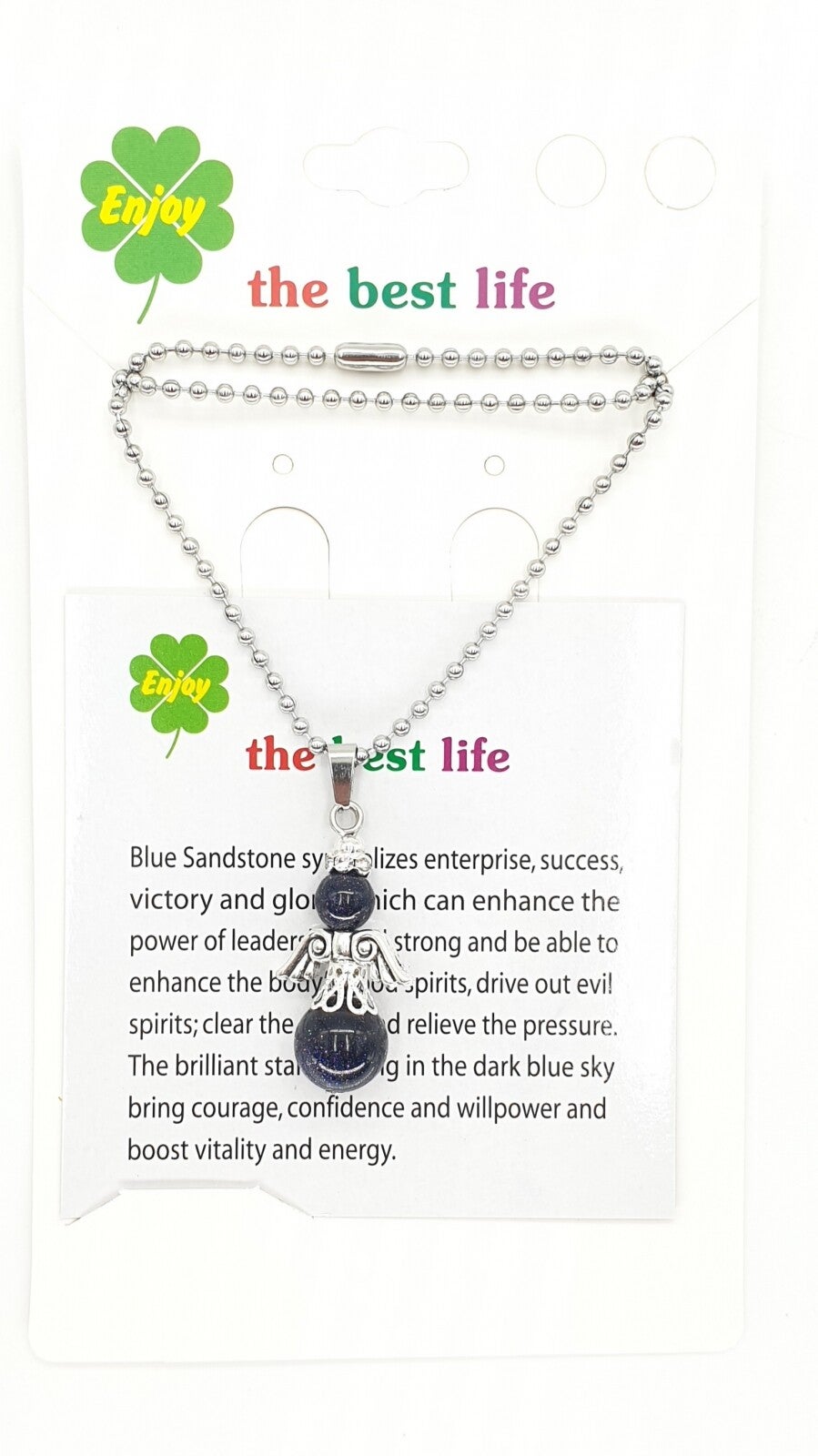 Engelen ketting - Blauwe Goudsteen.