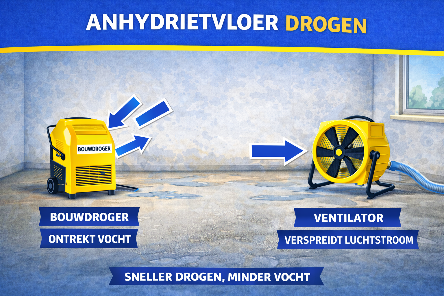 Anhydrietvloer drogen