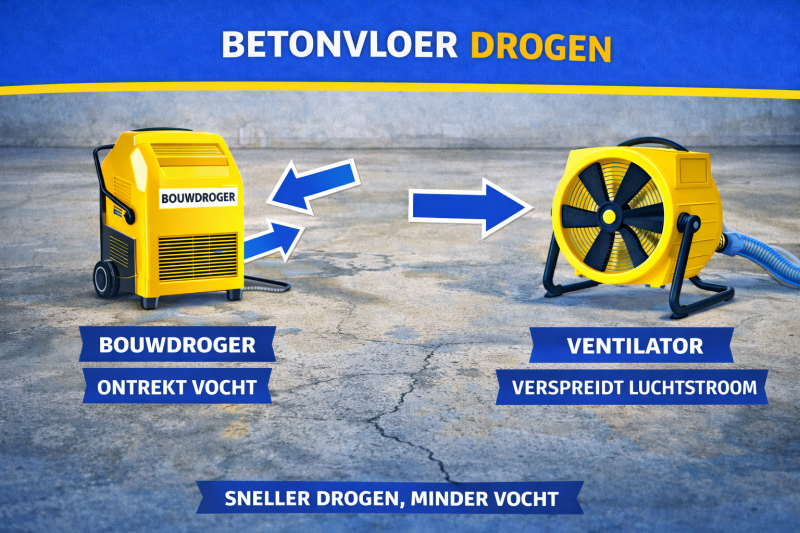 Betonvloer drogen