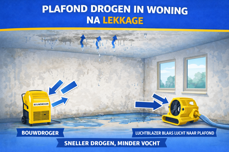 Plafond drogen na lekkage