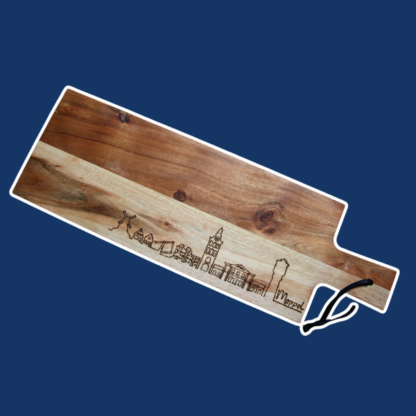 Borrelplank met skyline Meppel - Rechthoek