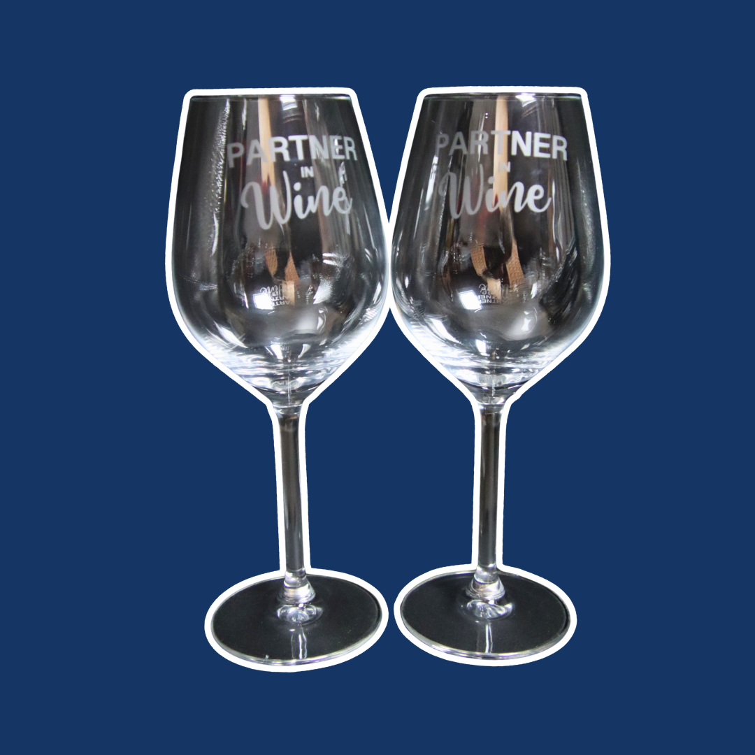 Partner in wine set glazen
