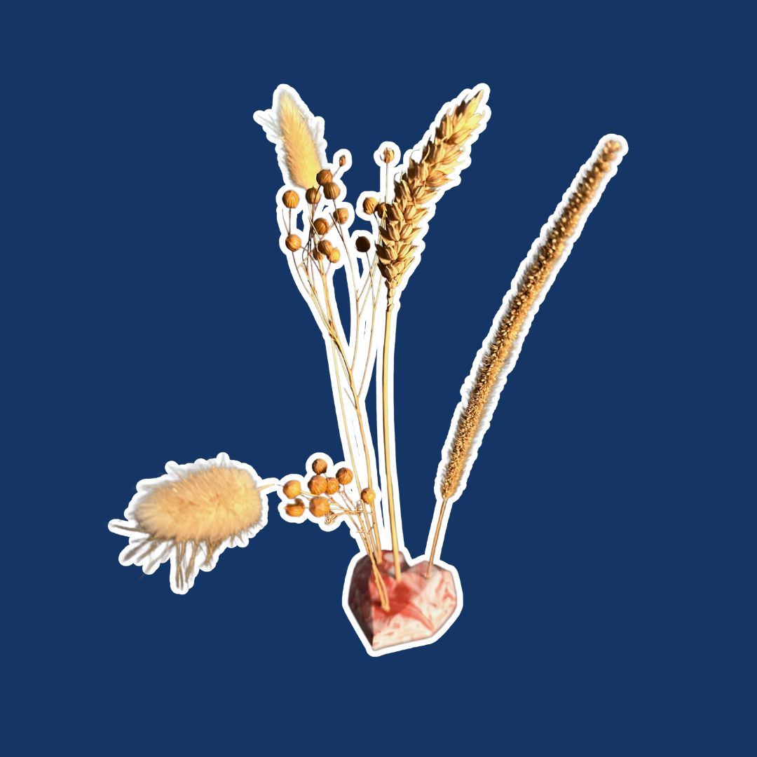 Hartvorm houder voor droogbloemen