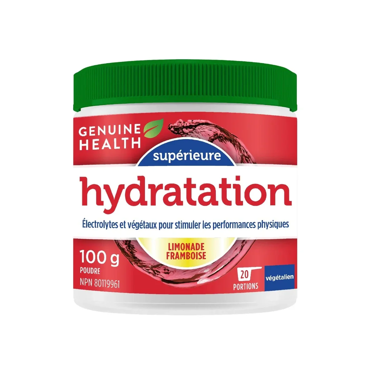 Genuine Health Enhanced hydratation (limonade framboises) 100g