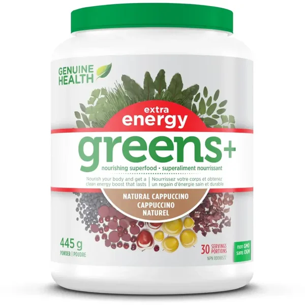 Genuine Health Greens+ extra energy (cappuccino) 445g