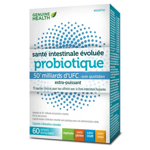 Genuine Health Probiotiques (50 milliards d'UFC) 60caps