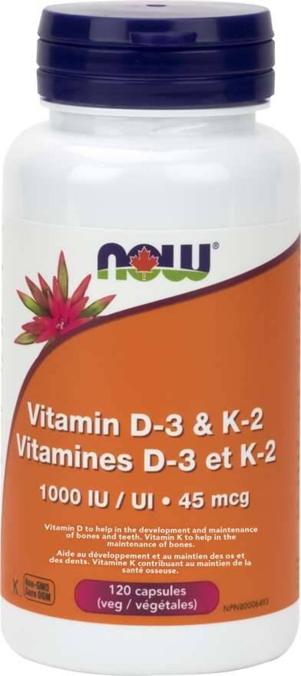 Now Vitamine D-3 et K-2 120vcaps