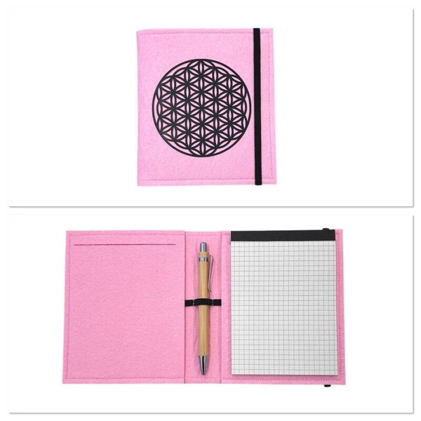 Notizblockhülle DIN A6 - Blume des Lebens