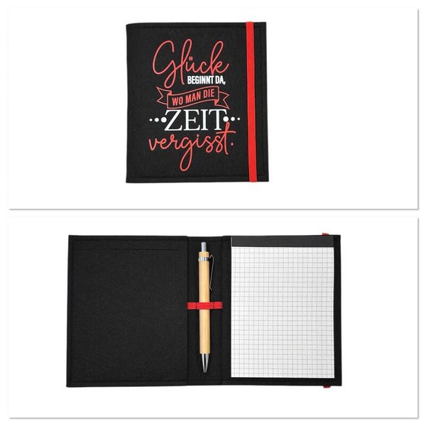 Notizblockhülle DIN A6 - Glück