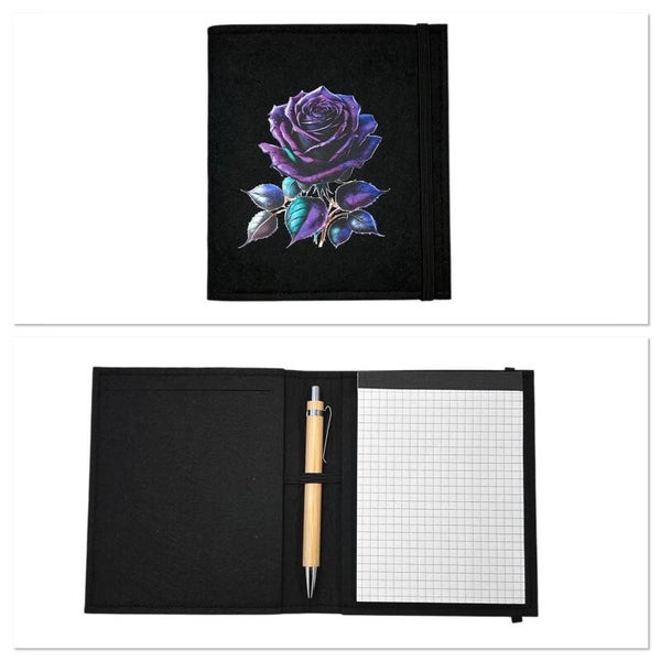 Notizblockhülle DIN A6 - Rose