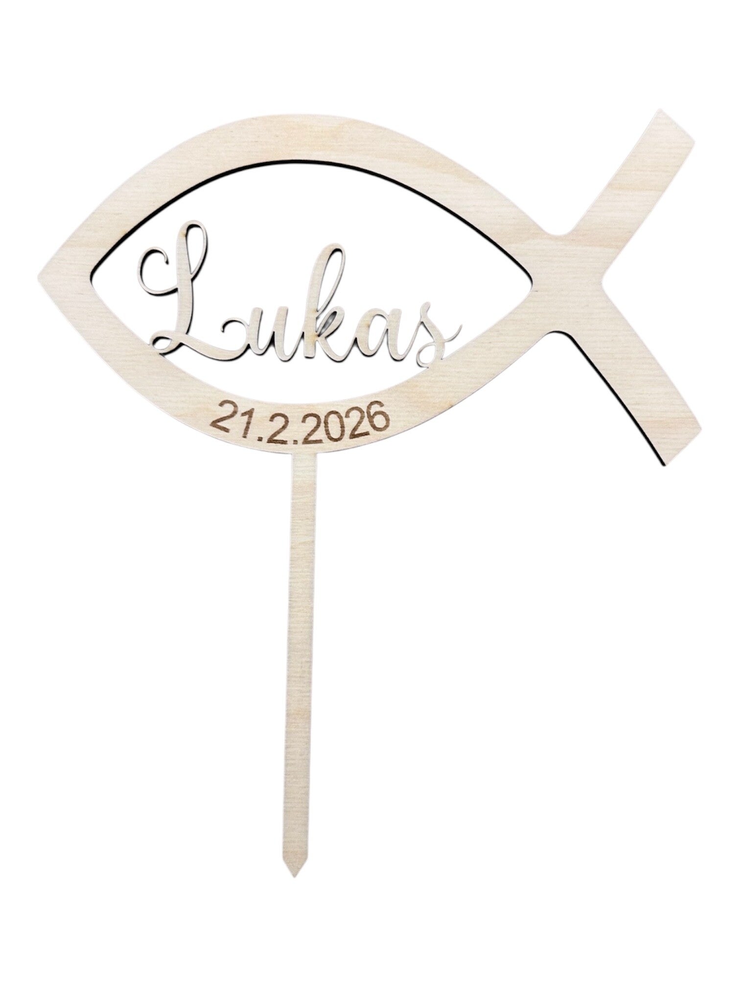 Personalisierter Cake Topper „Fisch“