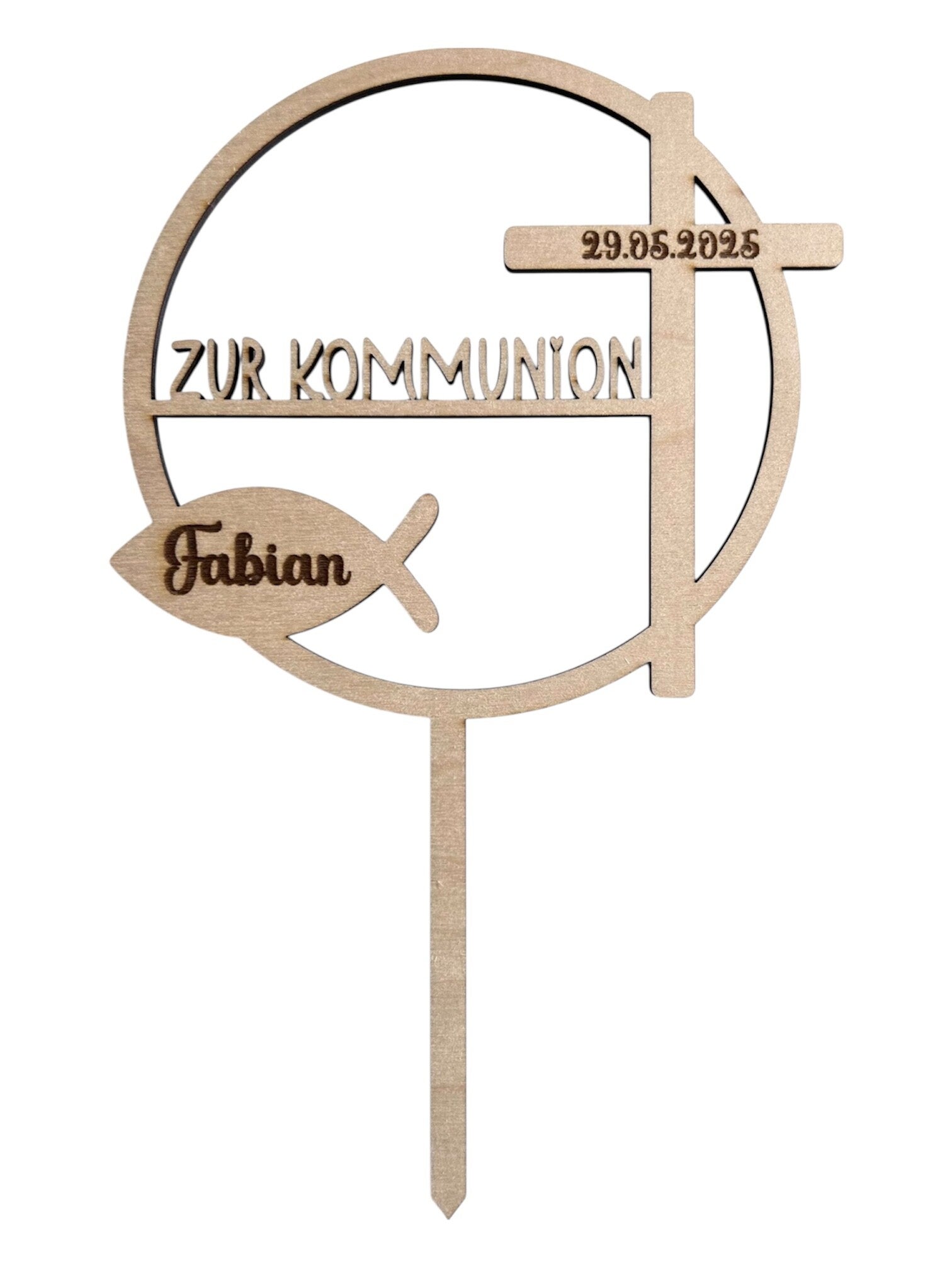 Personalisierter Cake Topper „Zur Kommunion“