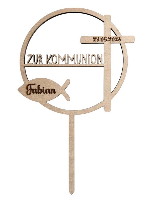 Personalisierter Cake Topper „Zur Kommunion“
