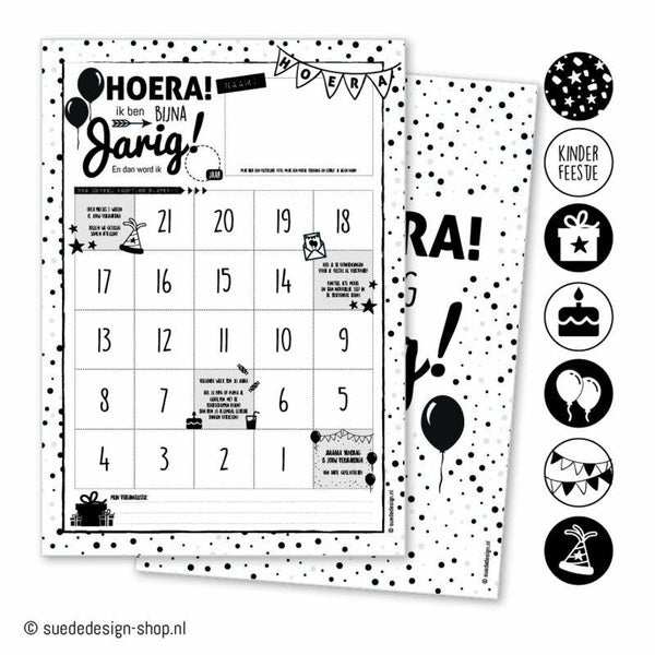 aftelkalender "Hoera! Vandaag ben ik jarig!"