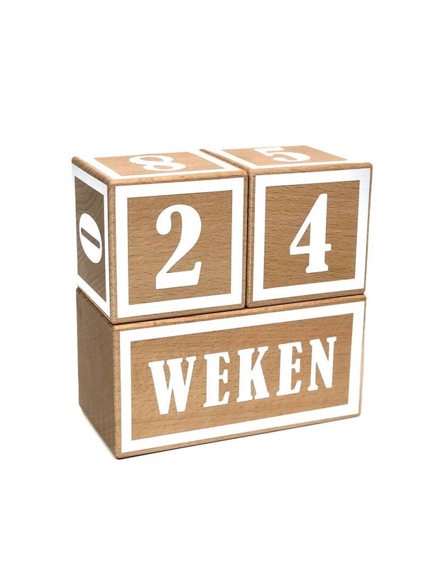 Houten mijlpaalblokken wit