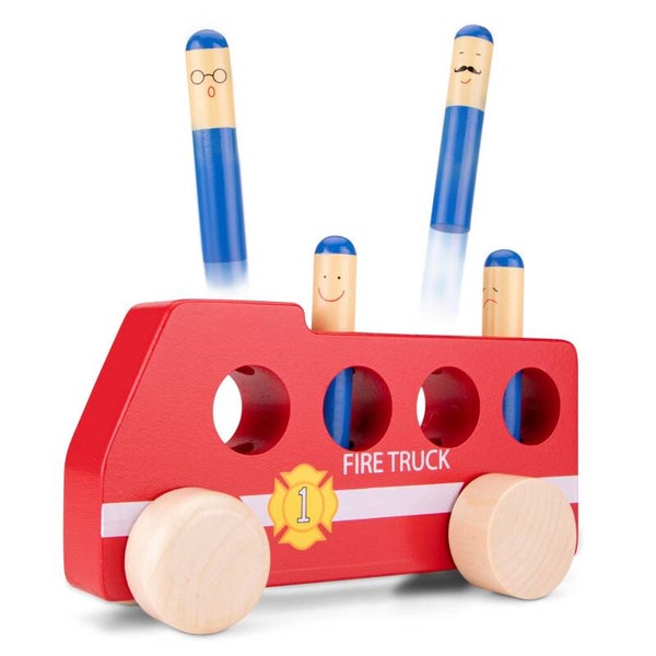 Houten pop-up brandweer met naam