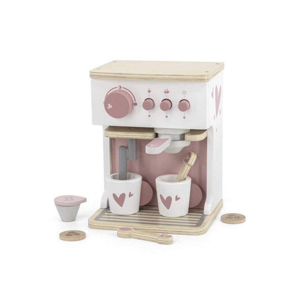 Label Label houten espresso machine roze