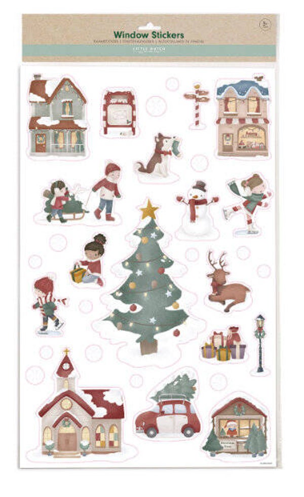 Little Dutch kerst raamstickers herbruikbaar