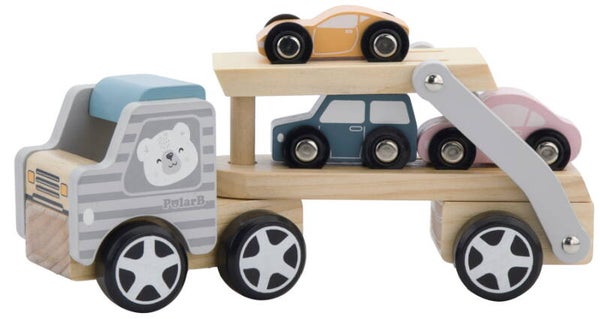 PolarB houten transportwagen met naam