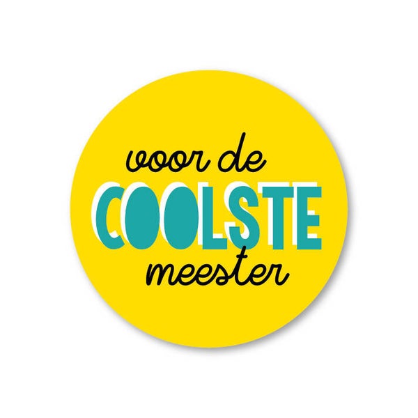 Stickers "voor de coolste meester" 5 stuks