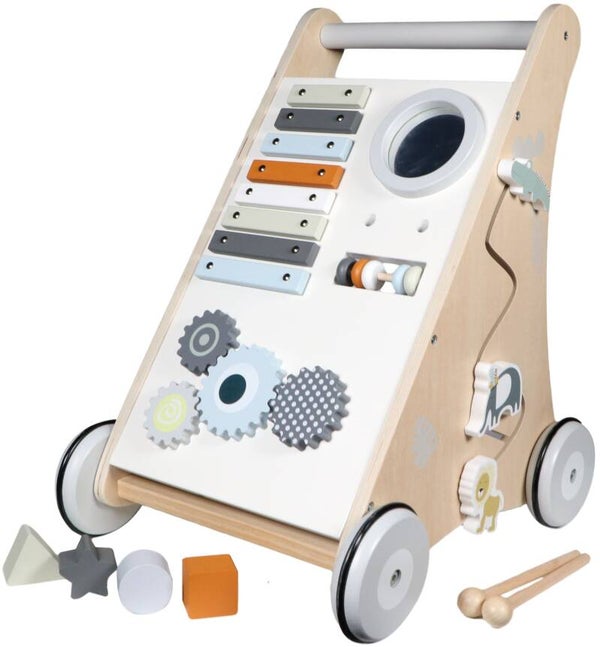 Tryco houten activiteiten loopwagen met naam