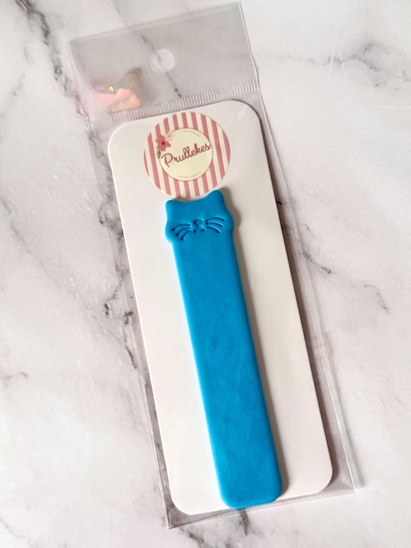 Bladwijzer kat blauw