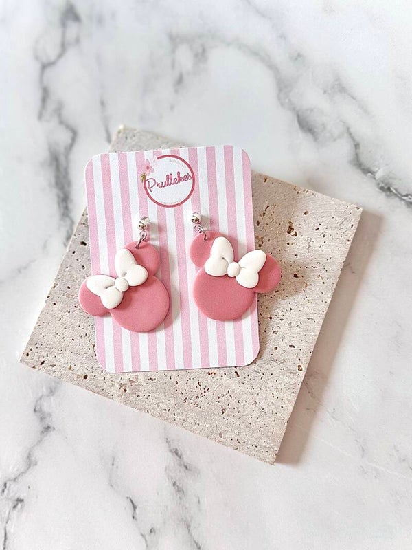 Minnie mouse roze + witte strik