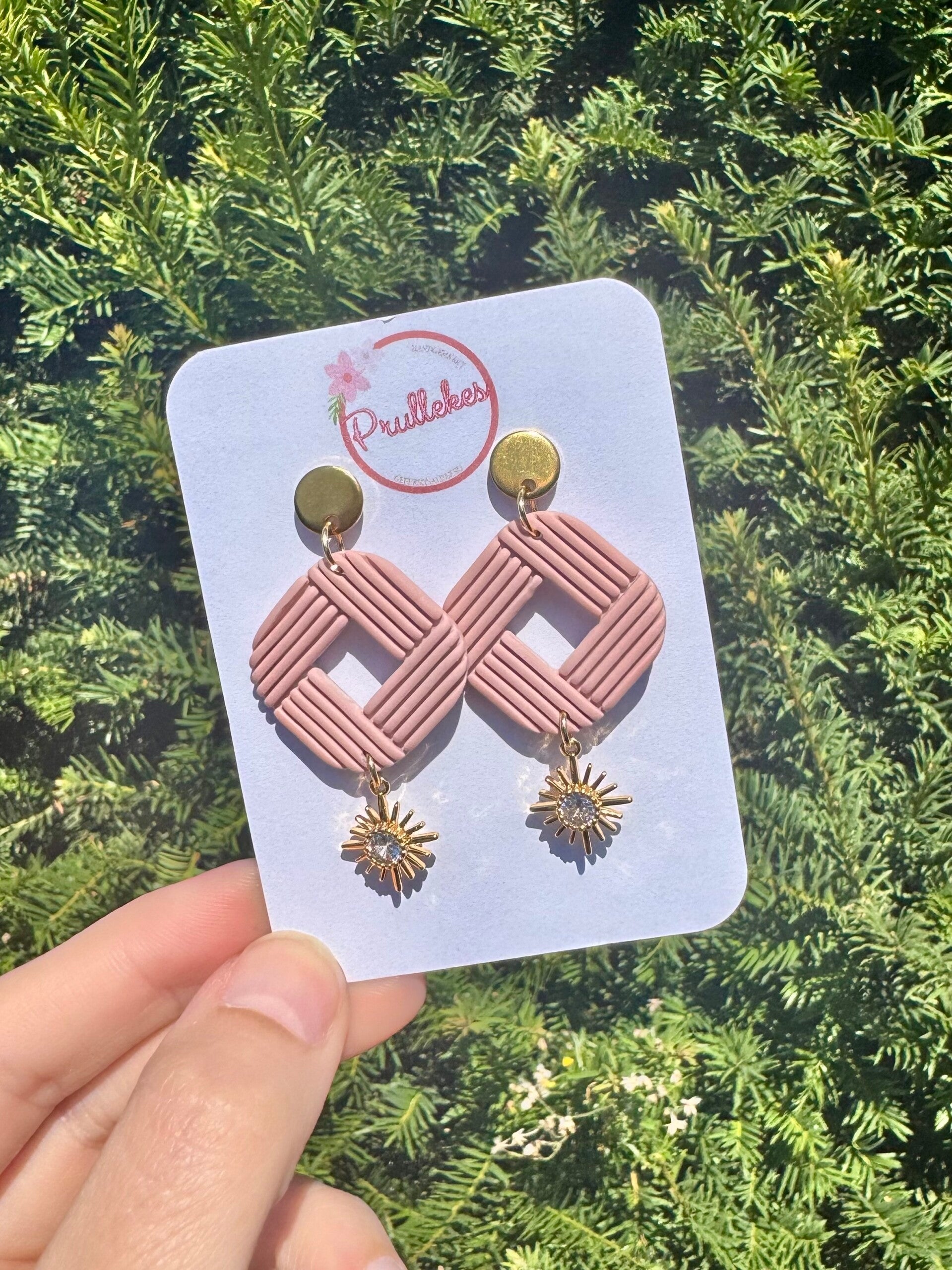 Oorbel Sun Charm roze