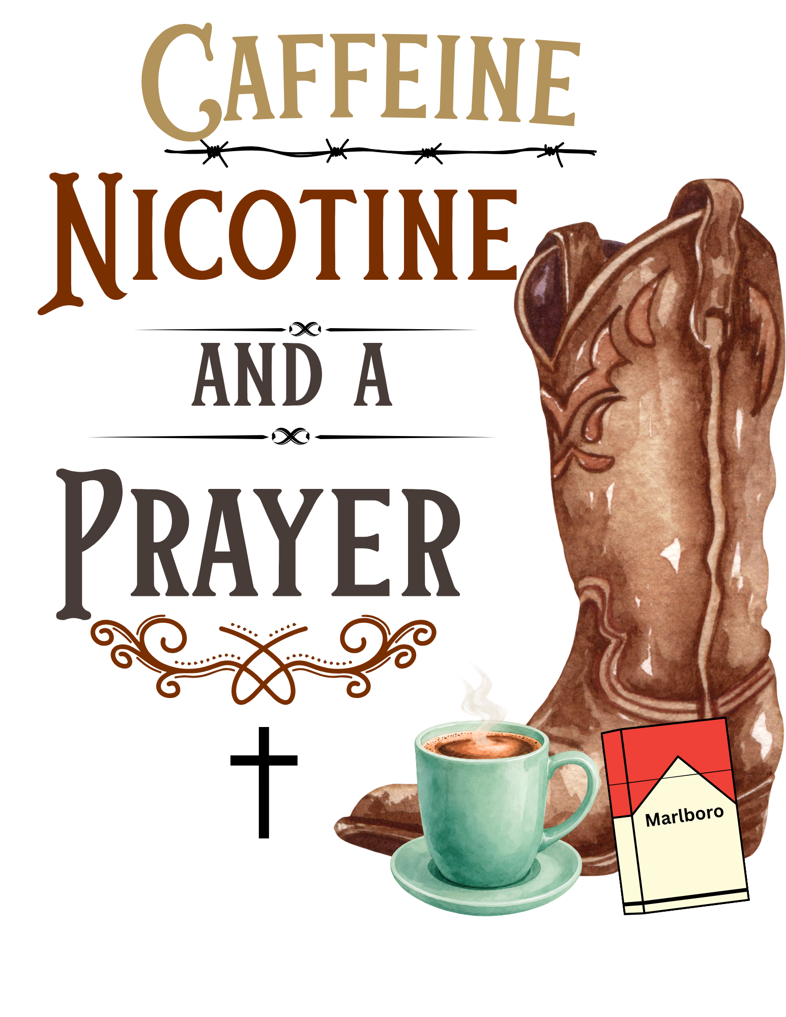 Caffeine, Nicotine & a Prayer Graphic Tee