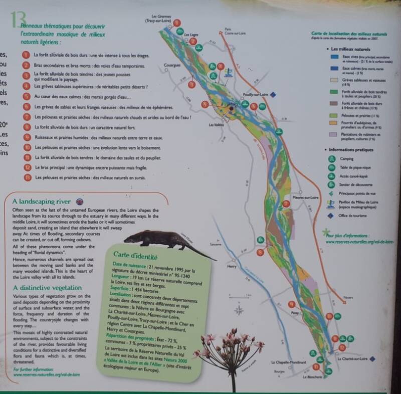 map of the nature reserve val de Loire