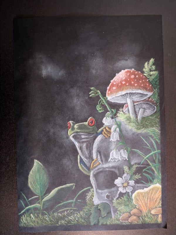 "Frosch auf Schwarz"