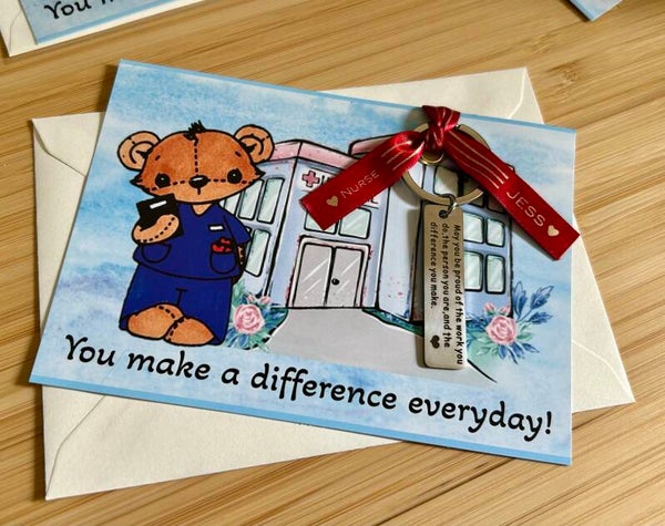 Keyring and card for nurses, doctors and AHPs