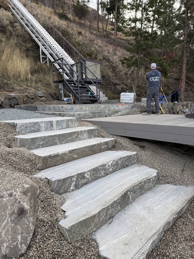 Natural stone steps