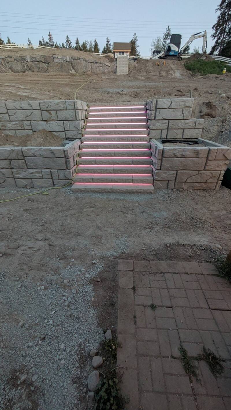 Illuminated steps during installation (work in progress)