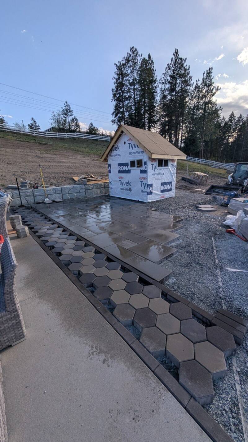 Paving installation and border detail (work in progress)