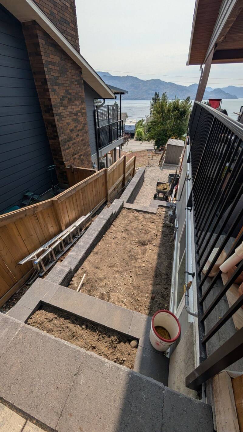 Side-yard path preparation (work in progress)