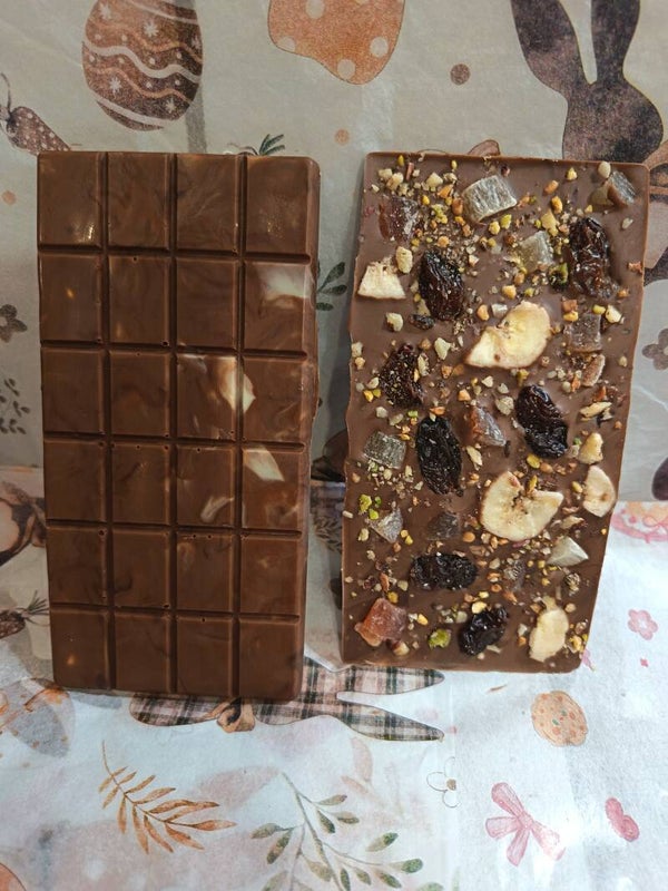Tablette chocolat fruits sec.