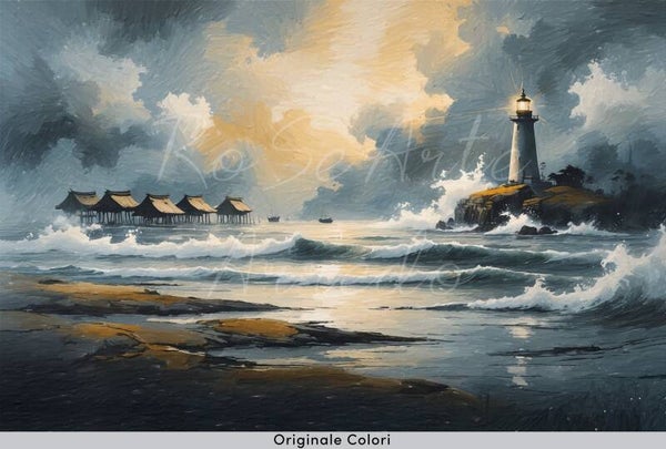 "Il Faro d’Oriente" 77X50 cm.