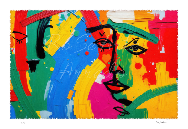 "Esplosione di Sguardi"  77X50 cm.