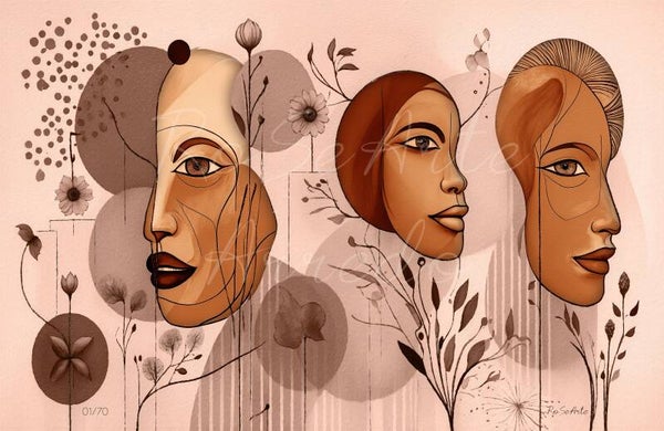 "Geometrie in Fiore" 77X50 Cm.