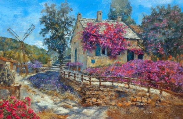 “Casa tra le Bouganville” 77X50 cm.